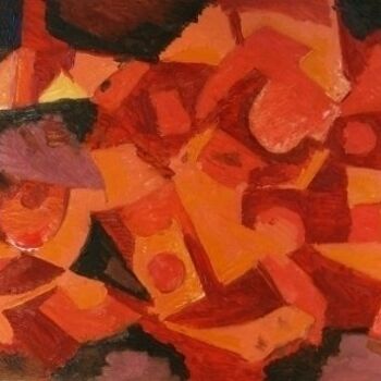 Картина под названием "Abstract, 52x92" - Ixygon, Подлинное произведение искусства, Масло