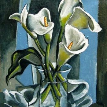 Painting titled "Calla Lilly" by Ixygon, Original Artwork, Oil