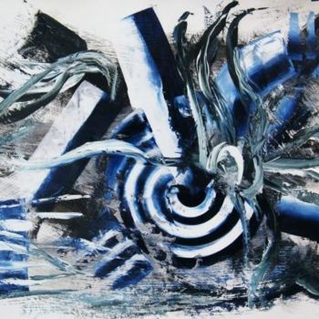 Картина под названием "Blue serie" - Ixygon, Подлинное произведение искусства, Масло