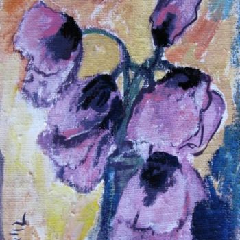 Painting titled "Declining Poppy flo…" by Ixygon, Original Artwork, Oil