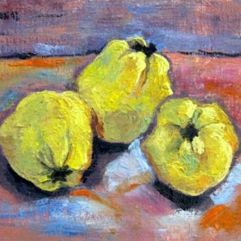 Картина под названием "Fruits" - Ixygon, Подлинное произведение искусства, Масло