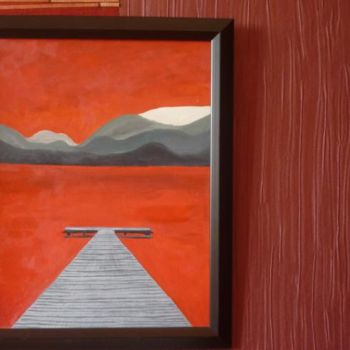 Pintura titulada "красное озеро" por Iia Ivinskaia, Obra de arte original