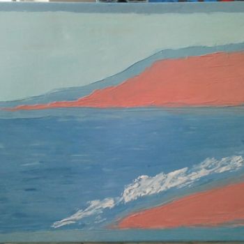 Pintura intitulada "blue landscape" por Iia Ivinskaia, Obras de arte originais, Óleo