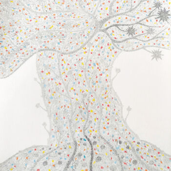 Drawing titled "L'arbre créatif" by Izabela Hren, Original Artwork, Pencil