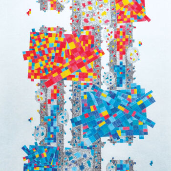 Dessin intitulée "La fréquence de la…" par Izabela Hren, Œuvre d'art originale, Crayon