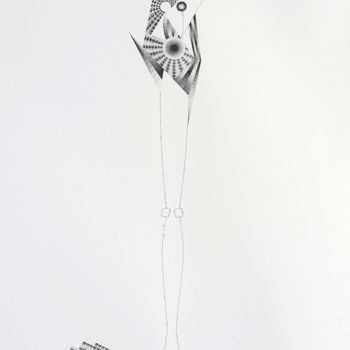 Рисунок под названием "L'ami imaginaire 2" - Izabela Hren, Подлинное произведение искусства, Карандаш