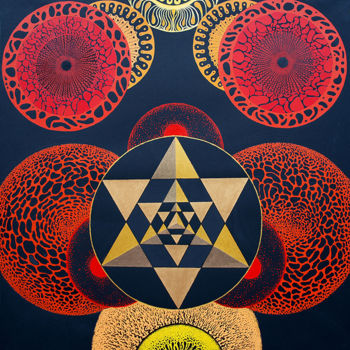 Painting titled "Merkaba" by Izabela Ewa Ołdak, Original Artwork, Acrylic