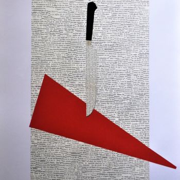 Collagen mit dem Titel "Sharp words" von Iza, Original-Kunstwerk