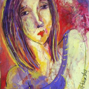 Painting titled "FACE 1" by Izabela Rostkowska, Original Artwork