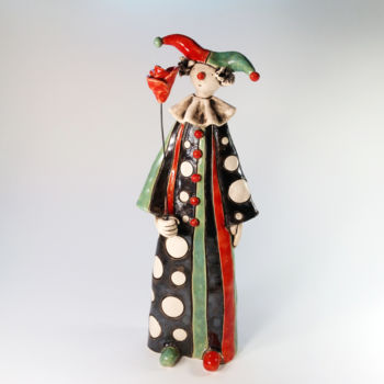 Sculpture titled "The Gentlemen Clown…" by Izisculptures, Original Artwork, Ceramics