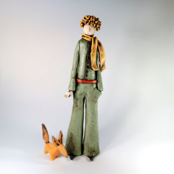 Scultura intitolato "Le Petit Prince" da Izisculptures, Opera d'arte originale, Ceramica