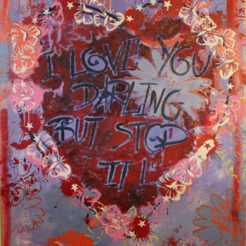 Schilderij getiteld "love" door Iza Zaro, Origineel Kunstwerk, Olie