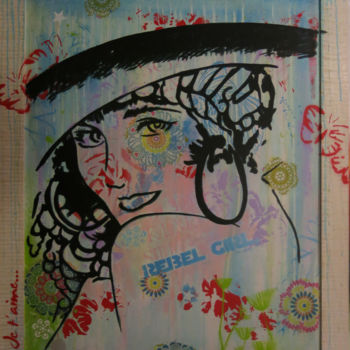 Malerei mit dem Titel "Rebel girl" von Iza Zaro, Original-Kunstwerk