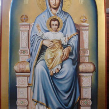 Pintura intitulada "Пресвятая Богородица" por Sergei Kolko, Obras de arte originais, Óleo