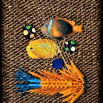 Collages titled "Fish dance 2" by Iztok Šostarec, Original Artwork, Collages