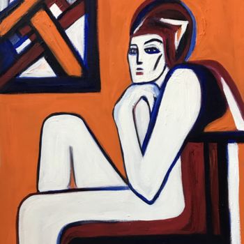Картина под названием "Дама в чалме" - Светлана Изварина, Подлинное произведение искусства, Масло