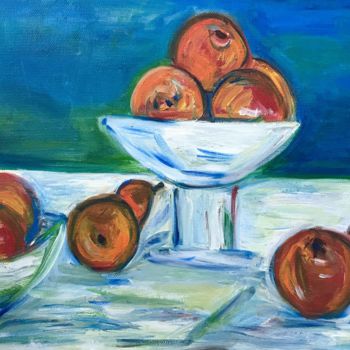 Peinture intitulée "Натюрморт с яблокам…" par Svetlana Izvarina, Œuvre d'art originale, Huile