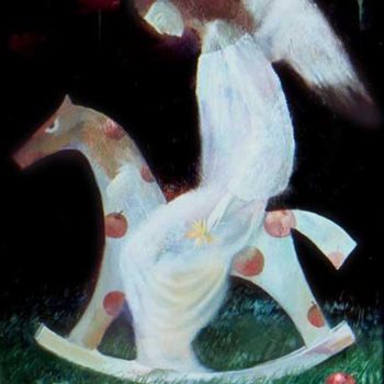 Painting titled "Ekloga's Angel" by Izya Shlosberg, Original Artwork, Oil