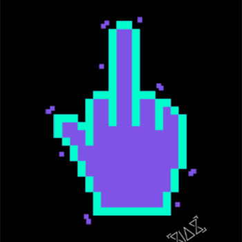 Painting titled "middle-finger-t-p.j…" by Ziaz, Original Artwork