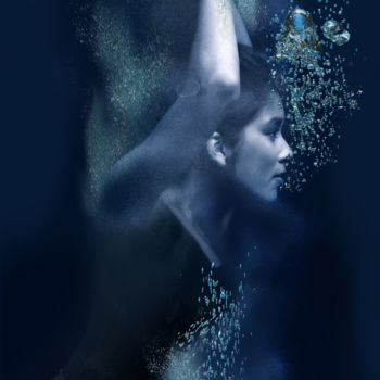 Digital Arts titled "Under water portrait" by Jorge Baptista Alves, Original Artwork, Photo Montage