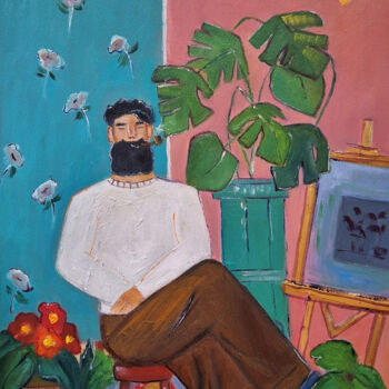 Картина под названием "Oil painting Visiti…" - Юлия Муравейникова, Подлинное произведение искусства, Масло Установлен на Дер…