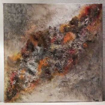 Painting titled "Volcanic 2.0" by Poussy, Original Artwork, Acrylic