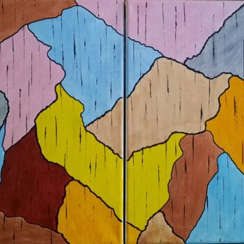 Painting titled "Puzzle" by Poussy, Original Artwork, Acrylic