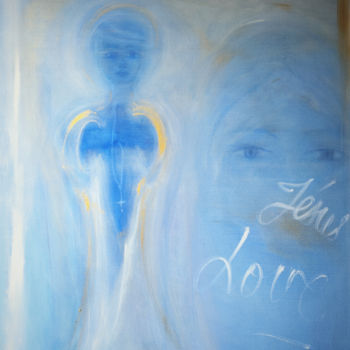 Peinture intitulée "Him is Love" par J Bride, Œuvre d'art originale, Huile