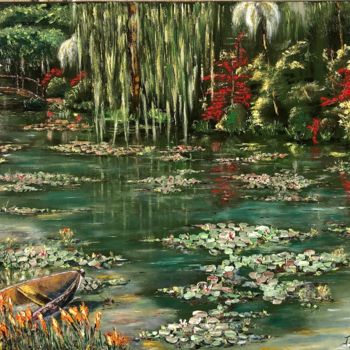Peinture intitulée "Le jardin de Claude" par Joseph Campoy, Œuvre d'art originale, Huile