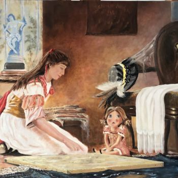 Peinture intitulée "Le grenier d'enfance" par Joseph Campoy, Œuvre d'art originale, Huile
