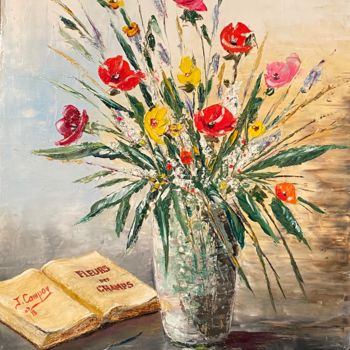Pintura intitulada "Fleurs des champs" por Joseph Campoy, Obras de arte originais, Óleo