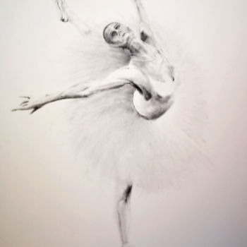 Dessin intitulée "Ballerina 3" par John C, Œuvre d'art originale, Fusain