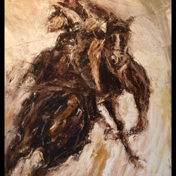 Painting titled "Tauromachie" by J. Gorde, Original Artwork, Oil