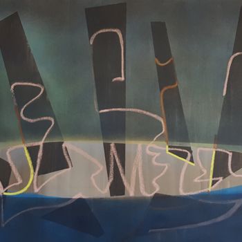 Pittura intitolato "Launch of the seven…" da J.Kesin, Opera d'arte originale, Olio Montato su Telaio per barella in legno