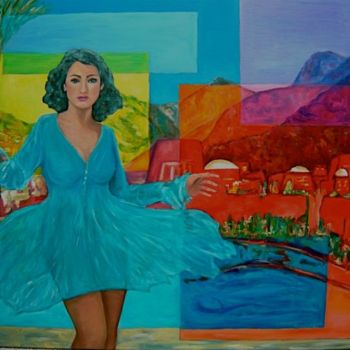 Painting titled "Sinai Bay" by Jean-Luc Boumendil, Original Artwork, Oil Mounted on Wood Stretcher frame