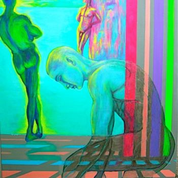Peinture intitulée "L’homme transparent" par Jean-Luc Boumendil, Œuvre d'art originale, Acrylique Monté sur Châssis en bois