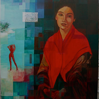 Painting titled "Fernanda Blanca" by Jean-Luc Boumendil, Original Artwork, Oil Mounted on Wood Stretcher frame