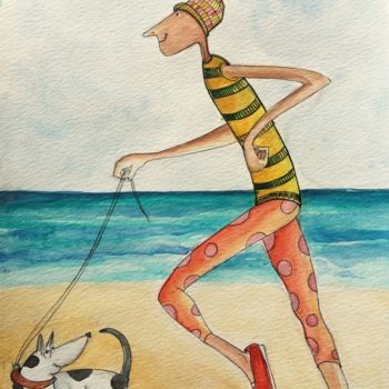 Rysunek zatytułowany „La ballade du chien…” autorstwa Jeannelou, Oryginalna praca