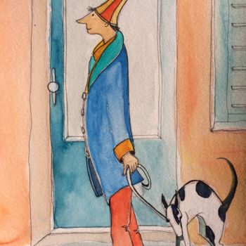 Rysunek zatytułowany „La ballade du chien…” autorstwa Jeannelou, Oryginalna praca