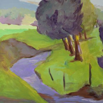 Ζωγραφική με τίτλο "lieflijk landschap" από J.M. Mondria, Αυθεντικά έργα τέχνης, Airbrush