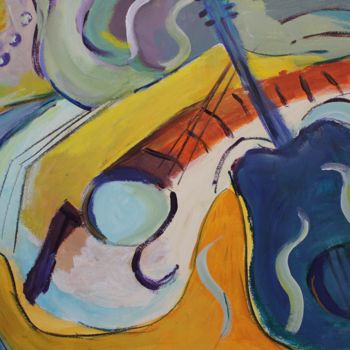 Painting titled "muziek" by J.M. Mondria, Original Artwork, Acrylic