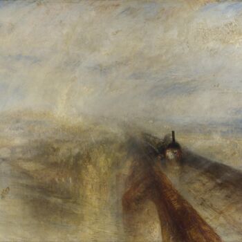 Pittura intitolato "Pluie, vapeur et vi…" da J. M. W. Turner, Opera d'arte originale, Olio