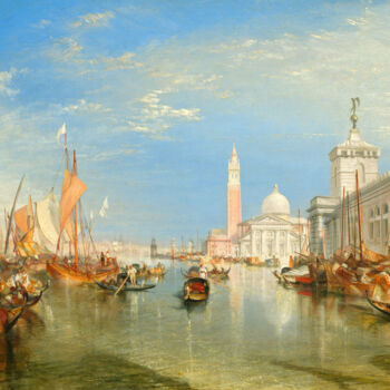Painting titled "Venise - La Dogana…" by J. M. W. Turner, Original Artwork, Oil