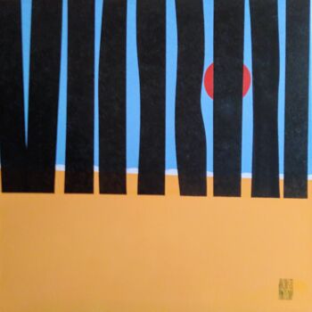 제목이 "" Les brise-lames "…"인 미술작품 Jacques Pinceloup로, 원작, 아크릴 나무 들것 프레임에 장착됨
