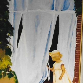 Painting titled "La curiosite" by Amdablan, Original Artwork, Oil