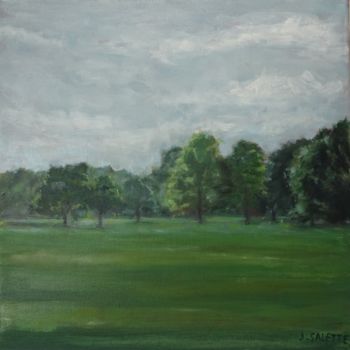 Pittura intitolato "Les pelouses d'Hyde…" da Julien Salette, Opera d'arte originale, Olio Montato su Telaio per barella in l…