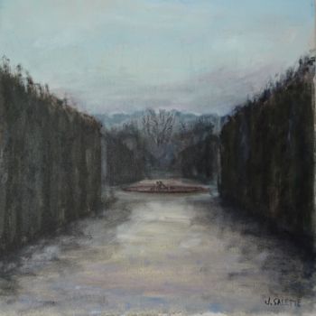 제목이 "Allée des jardins d…"인 미술작품 Julien Salette로, 원작, 기름 나무 들것 프레임에 장착됨