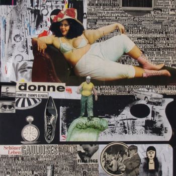 Κολάζ με τίτλο "Donna e mobile" από Jaroslav Seibert, Αυθεντικά έργα τέχνης