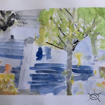 Peinture intitulée "Bcn" par Jonas Sonnemann, Œuvre d'art originale, Aquarelle