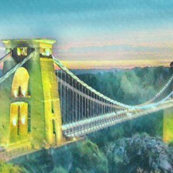 Digital Arts titled "Suspension Bridge T…" by J. Thompson J.T, Original Artwork, Digital Photography